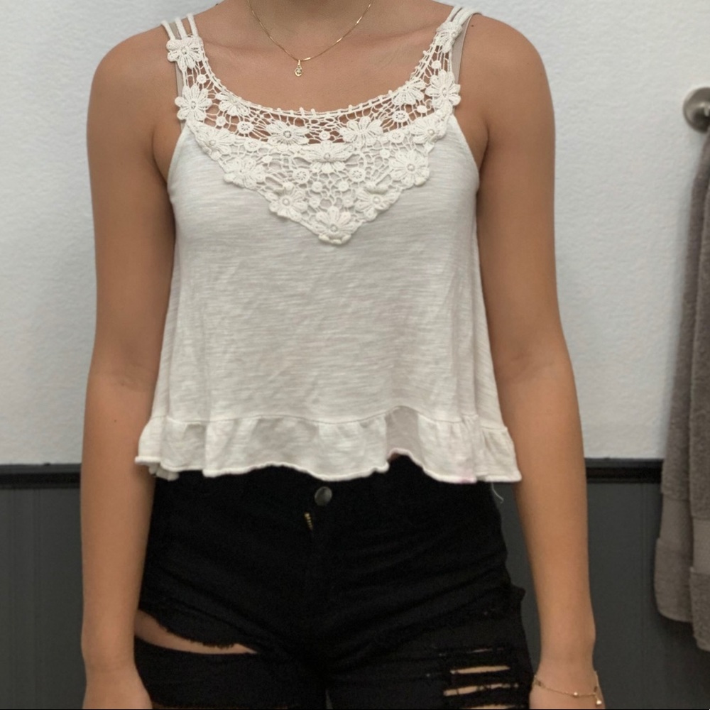 White Lace Tank Top